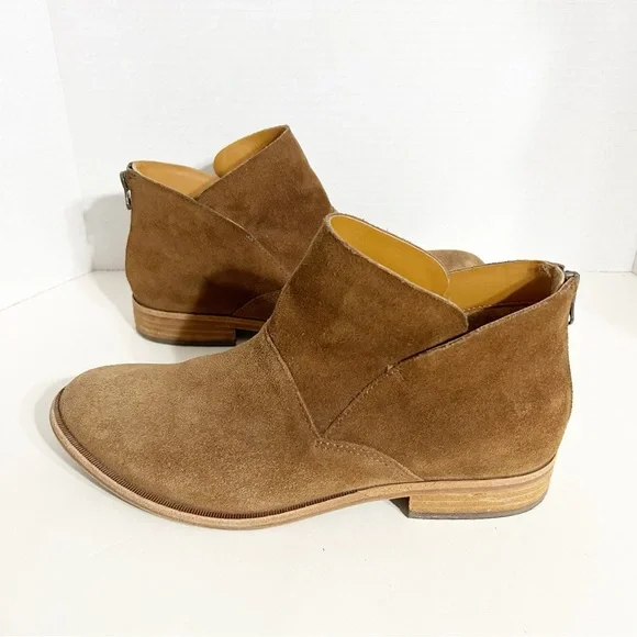 Kork-Ease Suede Ankle Booties Women’s 9.5 Brown Chelsea Slip-On With Back Zip - Picture 4 of 11
